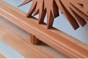 ビンテージ建具　高級品!　凝ったデザインが魅力的な透かし彫りの欄間2枚セット(明かり取り、明り取り、鷹、鷲、ヴィンテージ)(R-081710)