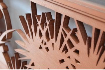 ビンテージ建具　高級品!　凝ったデザインが魅力的な透かし彫りの欄間2枚セット(明かり取り、明り取り、鷹、鷲、ヴィンテージ)(R-081710)