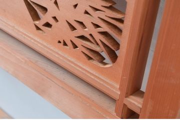 ビンテージ建具　高級品!　凝ったデザインが魅力的な透かし彫りの欄間2枚セット(明かり取り、明り取り、鷹、鷲、ヴィンテージ)(R-081710)