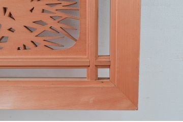 ビンテージ建具　高級品!　凝ったデザインが魅力的な透かし彫りの欄間2枚セット(明かり取り、明り取り、鷹、鷲、ヴィンテージ)(R-081710)
