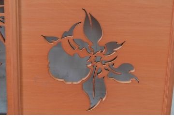 ビンテージ建具　高級品!　凝ったデザインが魅力的な透かし彫りの欄間2枚セット(明かり取り、明り取り、鷹、鷲、ヴィンテージ)(R-081710)