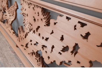 ビンテージ建具　高級品!　凝ったデザインが魅力的な透かし彫りの欄間2枚セット(明かり取り、明り取り、鷹、鷲、ヴィンテージ)(R-081710)