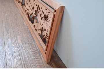ビンテージ建具　高級品!　凝ったデザインが魅力的な透かし彫りの欄間2枚セット(明かり取り、明り取り、鷹、鷲、ヴィンテージ)(R-081710)
