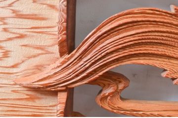 ビンテージ建具　最高級!!　上手物　迫力のある雲に龍の図柄が目を惹く作行の良い彫刻欄間2枚セット(明かり取り、明り取り、ヴィンテージ)(R-081711)