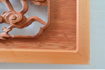 ビンテージ建具　最高級!!　上手物　迫力のある雲に龍の図柄が目を惹く作行の良い彫刻欄間2枚セット(明かり取り、明り取り、ヴィンテージ)(R-081711)