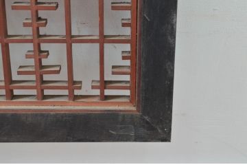 アンティーク建具　繊細な組子が上品な印象を与える組子欄間2枚セット(明かり取り、明り取り)(R-081712)