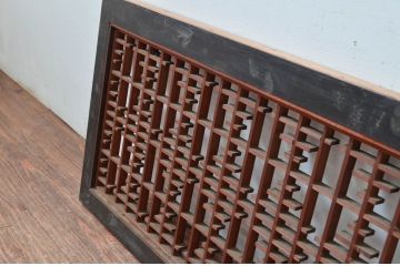 アンティーク建具　繊細な組子が上品な印象を与える組子欄間2枚セット(明かり取り、明り取り)(R-081712)