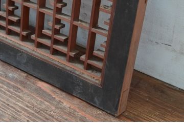 アンティーク建具　繊細な組子が上品な印象を与える組子欄間2枚セット(明かり取り、明り取り)(R-081712)