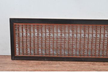 アンティーク建具　繊細な組子が上品な印象を与える組子欄間2枚セット(明かり取り、明り取り)(R-081712)