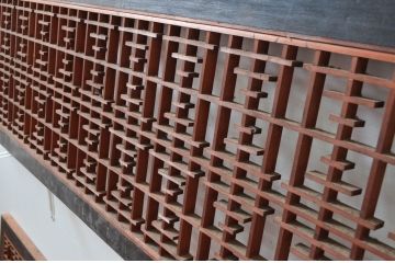 アンティーク建具　繊細な組子が上品な印象を与える組子欄間2枚セット(明かり取り、明り取り)(R-081712)