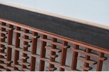 アンティーク建具　繊細な組子が上品な印象を与える組子欄間2枚セット(明かり取り、明り取り)(R-081712)