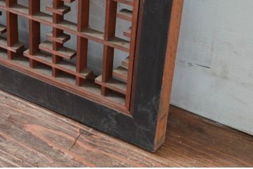 アンティーク建具　繊細な組子が上品な印象を与える組子欄間2枚セット(明かり取り、明り取り)(R-081712)