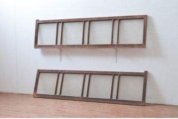 アンティーク建具　どこか懐かしい雰囲気を醸し出す明り取り2枚セット(明かり取り、ガラス欄間)(R-081718)