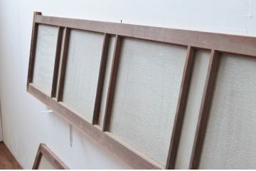 アンティーク建具　どこか懐かしい雰囲気を醸し出す明り取り2枚セット(明かり取り、ガラス欄間)(R-081718)