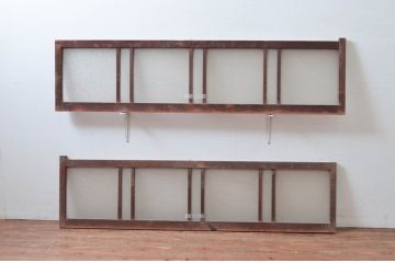 アンティーク建具　どこか懐かしい雰囲気を醸し出す明り取り2枚セット(明かり取り、ガラス欄間)(R-081718)