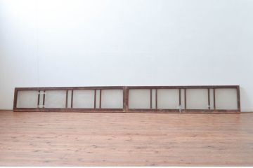 アンティーク建具　経年変化による風合いが味わい深い明かり取り2枚セット(明り取り、ガラス欄間)(R-081719)