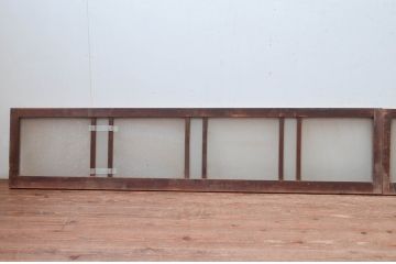 アンティーク建具　経年変化による風合いが味わい深い明かり取り2枚セット(明り取り、ガラス欄間)(R-081719)