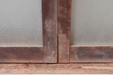 アンティーク建具　経年変化による風合いが味わい深い明かり取り2枚セット(明り取り、ガラス欄間)(R-081719)