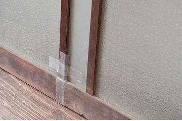 アンティーク建具　経年変化による風合いが味わい深い明かり取り2枚セット(明り取り、ガラス欄間)(R-081719)
