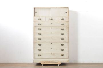 中古　伝統工芸士　田澤謙介作　品のある佇まいが魅力的な加茂総桐箪笥(総桐たんす、四方丸、大丸、衣装箪笥、着物箪笥、和タンス、引き出し、バラ売り可能)(定価約190万円)(R-081721)