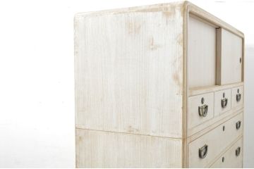 中古　伝統工芸士　田澤謙介作　品のある佇まいが魅力的な加茂総桐箪笥(総桐たんす、四方丸、大丸、衣装箪笥、着物箪笥、和タンス、引き出し、バラ売り可能)(定価約190万円)(R-081721)
