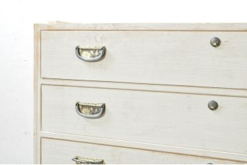 中古　伝統工芸士　田澤謙介作　品のある佇まいが魅力的な加茂総桐箪笥ローチェスト(総桐たんす、四方丸、大丸、和タンス、サイドチェスト、テレビボード、テレビ台)(R-081724)