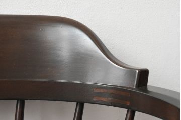 和製ビンテージ　松本民芸家具　#91型　落ち着きのある大人カフェ風インテリアが叶うキャプテンチェア3脚セット(アームチェア、板座チェア、ダイニングチェア、椅子、イス、ヴィンテージ、バラ売り可能)(定価3脚で約39万円)(R-081735)