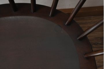 和製ビンテージ　松本民芸家具　#91型　落ち着きのある大人カフェ風インテリアが叶うキャプテンチェア3脚セット(アームチェア、板座チェア、ダイニングチェア、椅子、イス、ヴィンテージ、バラ売り可能)(定価3脚で約39万円)(R-081735)
