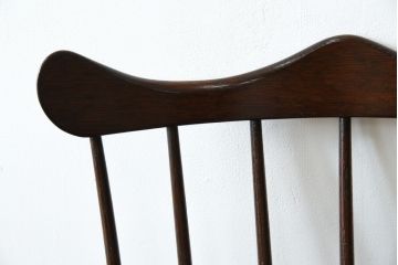 中古　超美品!!　松本民芸家具　希少モデル　シックな色合いとクラシカルな佇まいが魅力のフィラデルフィア・アームチェア(ウインザーチェア、ウィンザーチェア、板座チェア、ダイニングチェア、椅子、イス)(定価約19万8千円)(R-081736)