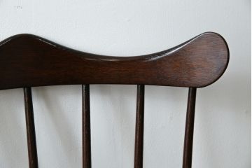 中古　超美品!!　松本民芸家具　希少モデル　シックな色合いとクラシカルな佇まいが魅力のフィラデルフィア・アームチェア(ウインザーチェア、ウィンザーチェア、板座チェア、ダイニングチェア、椅子、イス)(定価約19万8千円)(R-081736)