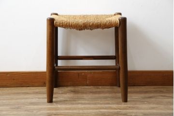 中古　美品　松本民芸家具　無駄のないすっきりとしたデザインと涼しげな印象が魅力の#19型ラッシスツール(チェア、椅子、いす、イス)(R-081737)