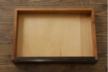 中古　松本民芸家具　ドレッサーリメイク　和洋どちらの空間にも馴染むサイドテーブル(コンソールテーブル、コンソールデスク、ワークデスク、両袖机、在宅用、在宅ワーク用)(R-081740)