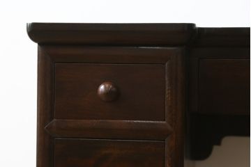 中古　松本民芸家具　ドレッサーリメイク　和洋どちらの空間にも馴染むサイドテーブル(コンソールテーブル、コンソールデスク、ワークデスク、両袖机、在宅用、在宅ワーク用)(R-081740)
