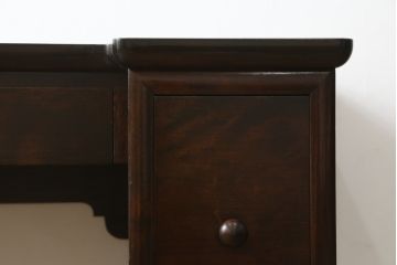 中古　松本民芸家具　ドレッサーリメイク　和洋どちらの空間にも馴染むサイドテーブル(コンソールテーブル、コンソールデスク、ワークデスク、両袖机、在宅用、在宅ワーク用)(R-081740)