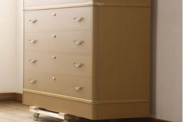 中古　美品　大阪泉州桐箪笥　特注　汚れが付きにくいメラミン化粧板を使った総桐箪笥・下段(総桐たんす、和たんす、和タンス、収納箪笥、衣装箪笥、チェスト、サイドチェスト、引き出し)(R-081761)