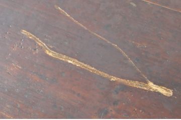 アジアンビンテージ　李朝デザイン　オリエンタルな意匠が目を惹く引き出し5杯付きのアンティーク調コンソールテーブル(デスク、両袖机、作業台、ワークテーブル、ワークデスク、在宅ワーク、在宅用、ヴィンテージ)(R-081768)