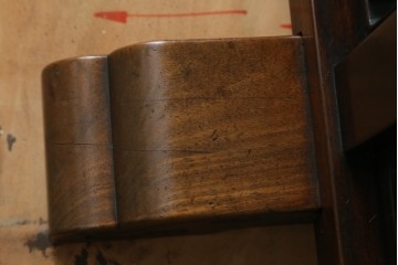 和製アンティーク　時代物!!　特大!!　総花梨(カリン)材　面取りガラス　優雅な彫刻入りのスタンドミラー　(R-081770)
