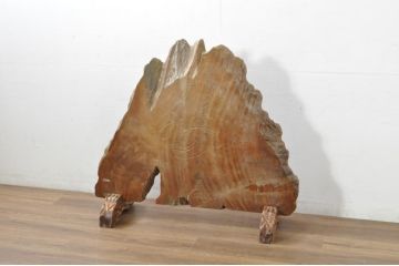 和製ビンテージ　野性味あふれる虎が彫刻された一枚板の衝立(トラ、衝立て、つい立て、衝い立て、パーテーション、間仕切り、ヴィンテージ)(R-081771)