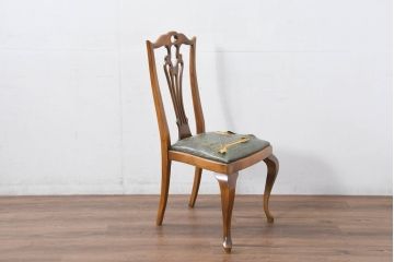 中古　バロッサバレンティ(VARO,S.A. VALENTI)　優雅な曲線美の猫脚と背もたれのデザインがクラシカルな雰囲気を高めるチェア3脚セット(ダイニングチェア、イス、椅子、バラ売り可能)(定価3l脚で約52万円)(R-081776)