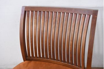 中古　希少な廃番品!!　BC工房　安楽きらきら椅子　チーク材　ワイドタイプ　和洋どちらの空間にも取り入れやすいアームレスチェア(1Pソファ、一人掛け)(R-081785)