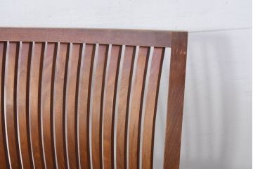 中古　希少な廃番品!!　BC工房　安楽きらきら椅子　チーク材　ワイドタイプ　和洋どちらの空間にも取り入れやすいアームレスチェア(1Pソファ、一人掛け)(R-081785)