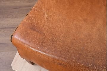 中古　希少な廃番品!!　BC工房　安楽きらきら椅子　チーク材　ワイドタイプ　和洋どちらの空間にも取り入れやすいアームレスチェア(1Pソファ、一人掛け)(R-081785)