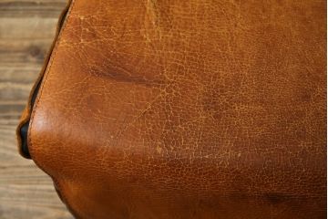 中古　希少な廃番品!!　BC工房　安楽きらきら椅子　チーク材　ワイドタイプ　和洋どちらの空間にも取り入れやすいアームレスチェア(1Pソファ、一人掛け)(R-081785)