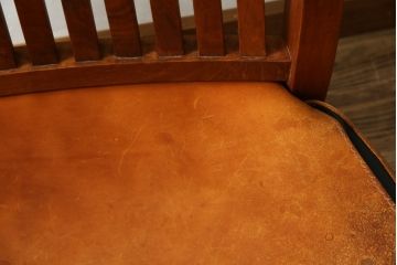 中古　希少な廃番品!!　BC工房　安楽きらきら椅子　チーク材　ワイドタイプ　和洋どちらの空間にも取り入れやすいアームレスチェア(1Pソファ、一人掛け)(R-081785)