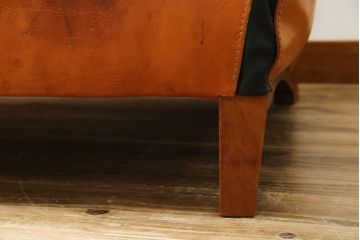 中古　希少な廃番品!!　BC工房　安楽きらきら椅子　チーク材　ワイドタイプ　和洋どちらの空間にも取り入れやすいアームレスチェア(1Pソファ、一人掛け)(R-081785)