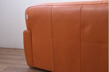 中古　イタリア　IDC大塚家具取り扱い　インカント(INCANTO)　DIVANI　本革(レザー)　鮮やかな色味が空間のアクセントになる2.5人掛けソファ(2.5Pソファ、2人掛け、2Pソファ、店舗什器)(定価約35万円)(R-081786)