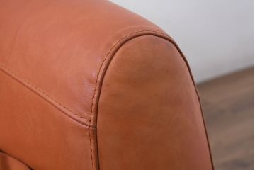 中古　イタリア　IDC大塚家具取り扱い　インカント(INCANTO)　DIVANI　本革(レザー)　鮮やかな色味が空間のアクセントになる2.5人掛けソファ(2.5Pソファ、2人掛け、2Pソファ、店舗什器)(定価約35万円)(R-081786)