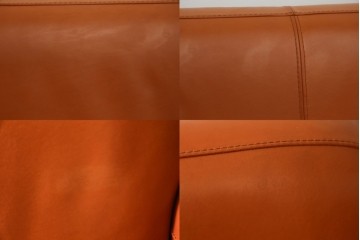 中古　イタリア　IDC大塚家具取り扱い　インカント(INCANTO)　DIVANI　本革(レザー)　鮮やかな色味が空間のアクセントになる2.5人掛けソファ　定価約35万円　(R-081786)
