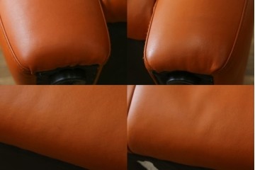 中古　イタリア　IDC大塚家具取り扱い　インカント(INCANTO)　DIVANI　本革(レザー)　鮮やかな色味が空間のアクセントになる2.5人掛けソファ　定価約35万円　(R-081786)