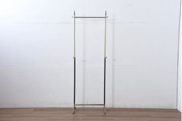 イタリアビンテージ　ブラス(真鍮)レッグがおしゃれで品のある伸縮式ハンガーラック(ポールハンガー、洋服掛け、コート掛け、店舗什器、ヴィンテージ)(R-081789)
